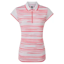 FootJoy Ladies Cap Sleeve Colour Block Lisle Golf Polo Shirt 88466
