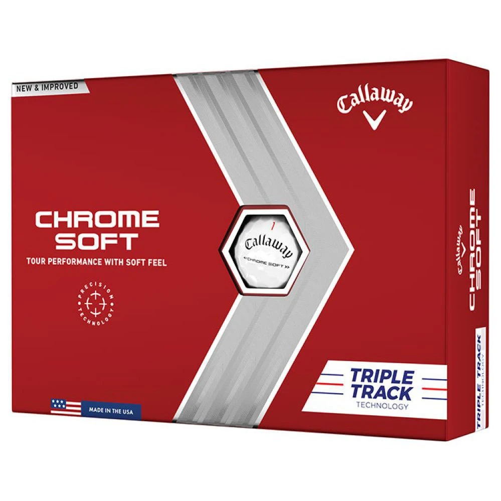 Callaway Chrome Soft Triple Track Golf Balls | White